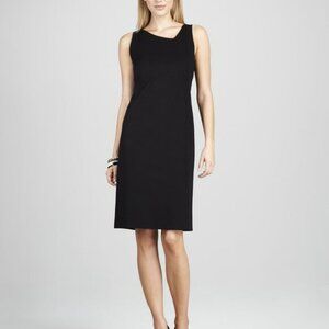 NEW EILEEN FISHER ASYMETRIC NECK VISCOSE STRETCH SHEATH DRESS
